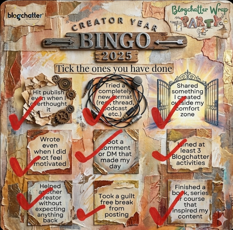 Creator Year Bingo: A Haiku Tribute to My 2025 Blogchatter Journey #BlogchatterWrapParty @Blogchatter