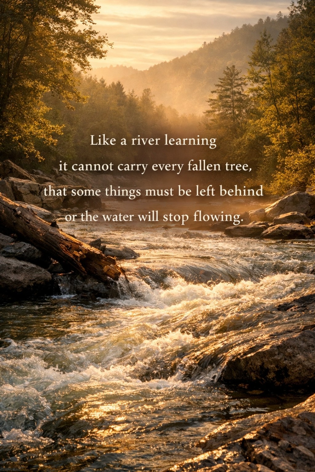 Echoes Across the Eternal Bend: A Fallen Tree’s Dialogue with the&nbsp;River